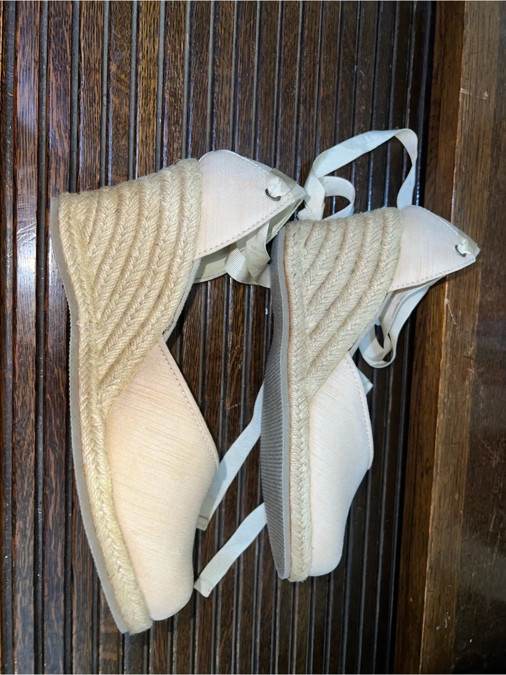 Hot Cakes Cream Tie-Ankle Espadrille Flats